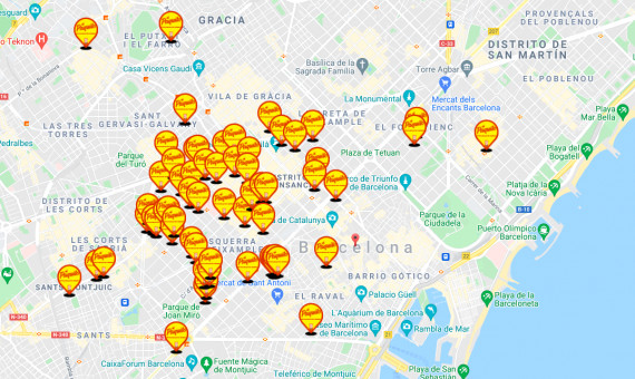 Mapa interactivo para encontrar todos los Paquito de Barcelona / BUSCANDO A PAQUITO