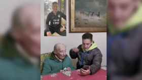 Captura de pantalla del vídeo en el que Messi da una sorpresa a Hernán un aficionado de 100 años / INSTAGRAM