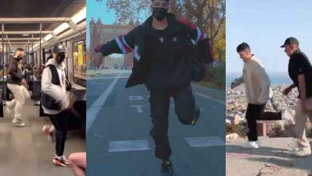 El influencer Marktore y sus compañeros bailando en Barcelona / RRSS