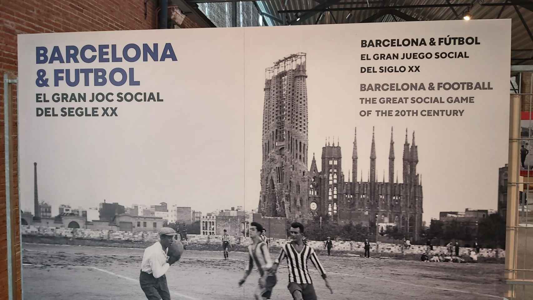 Cartel de la exposición 'Barcelona y fútbol: el gran juego social del siglo XX'