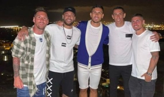 El reencuentro de Messi y Neymar en Ibiza, junto a otros futbolistas como Di María / RRSS