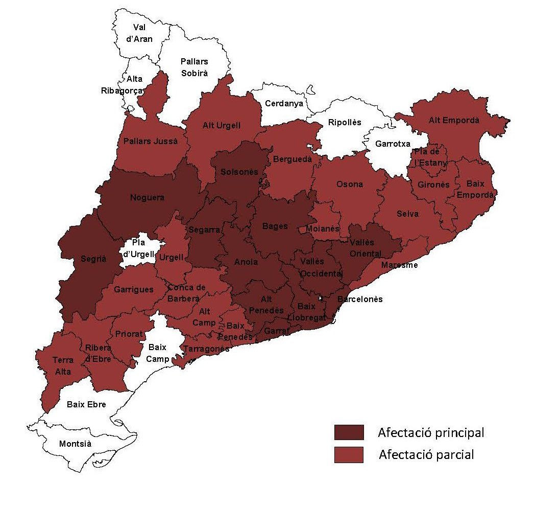 Mapa del riesgo de incendio forestal en Cataluña / DEPARTAMENT D'AGRICULTURA