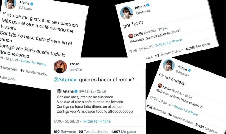 Los tweets que se intercambiaron los cantantes Aitana y Zzoilo