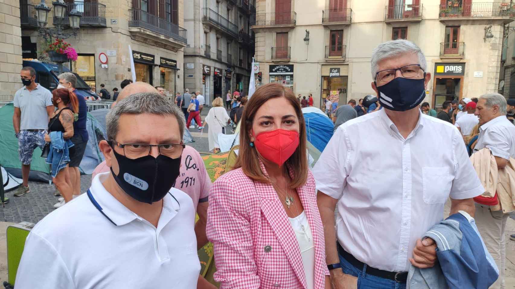 La líder de Ciutadans en Barcelona, Luz Guilarte, durante la protesta / LUZ GUILARTE