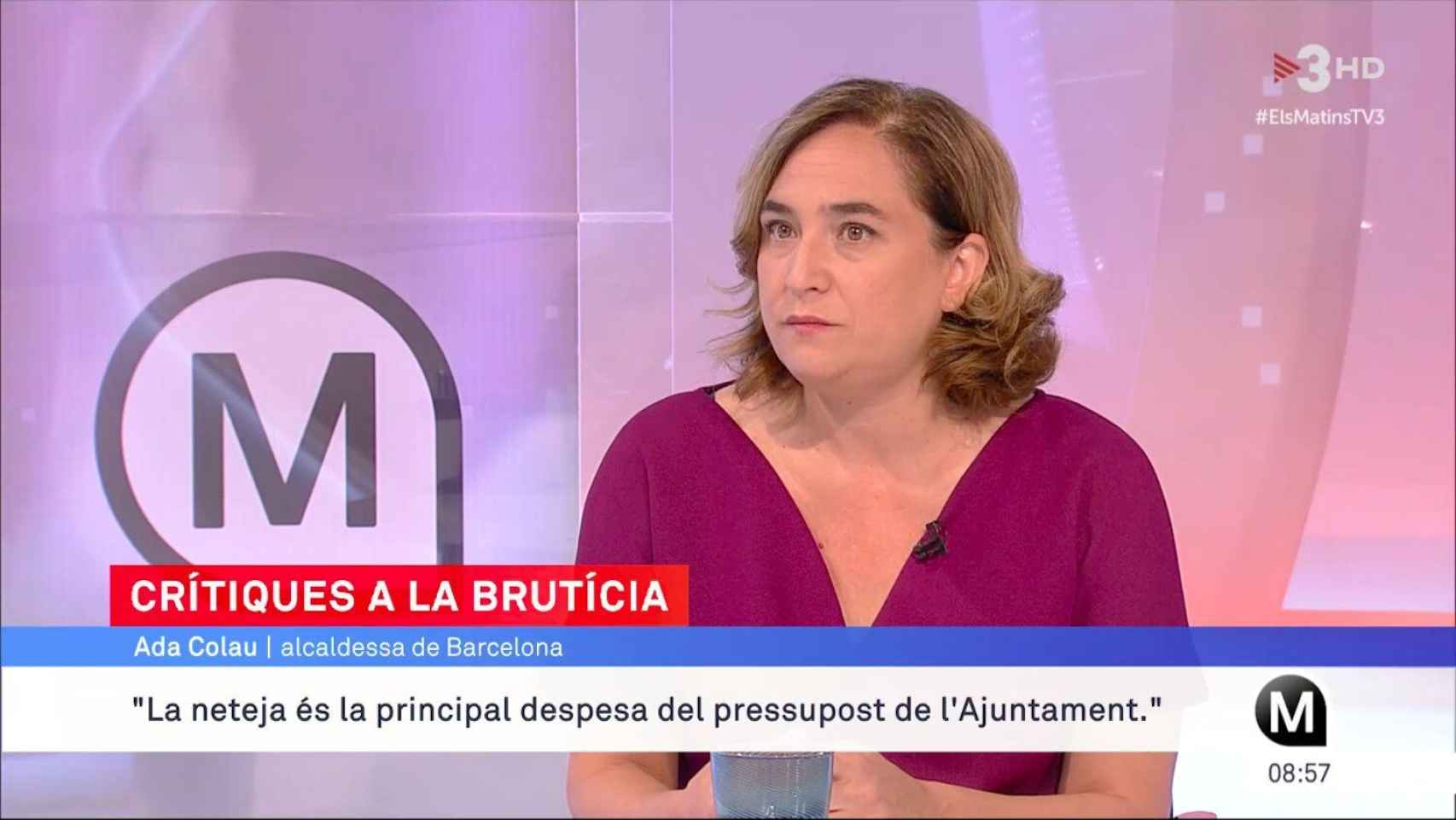 Ada Colau, durante la entrevista de este lunes en 'Els Matins' / TV3