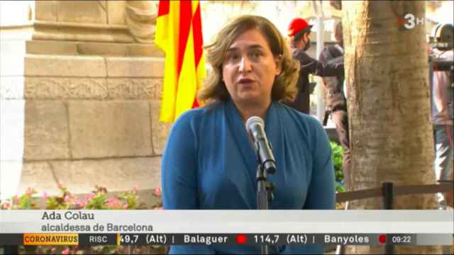 Ada Colau tras la ofrenda floral a Rafael Casanova / TV3