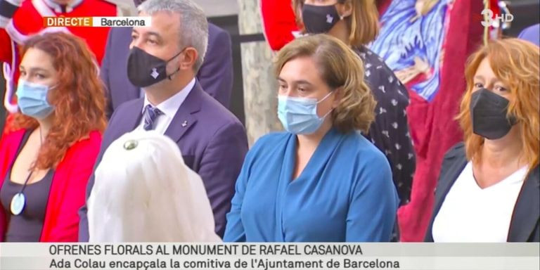 Ada Colau, en la ofrenda a Rafael Casanova / TV3