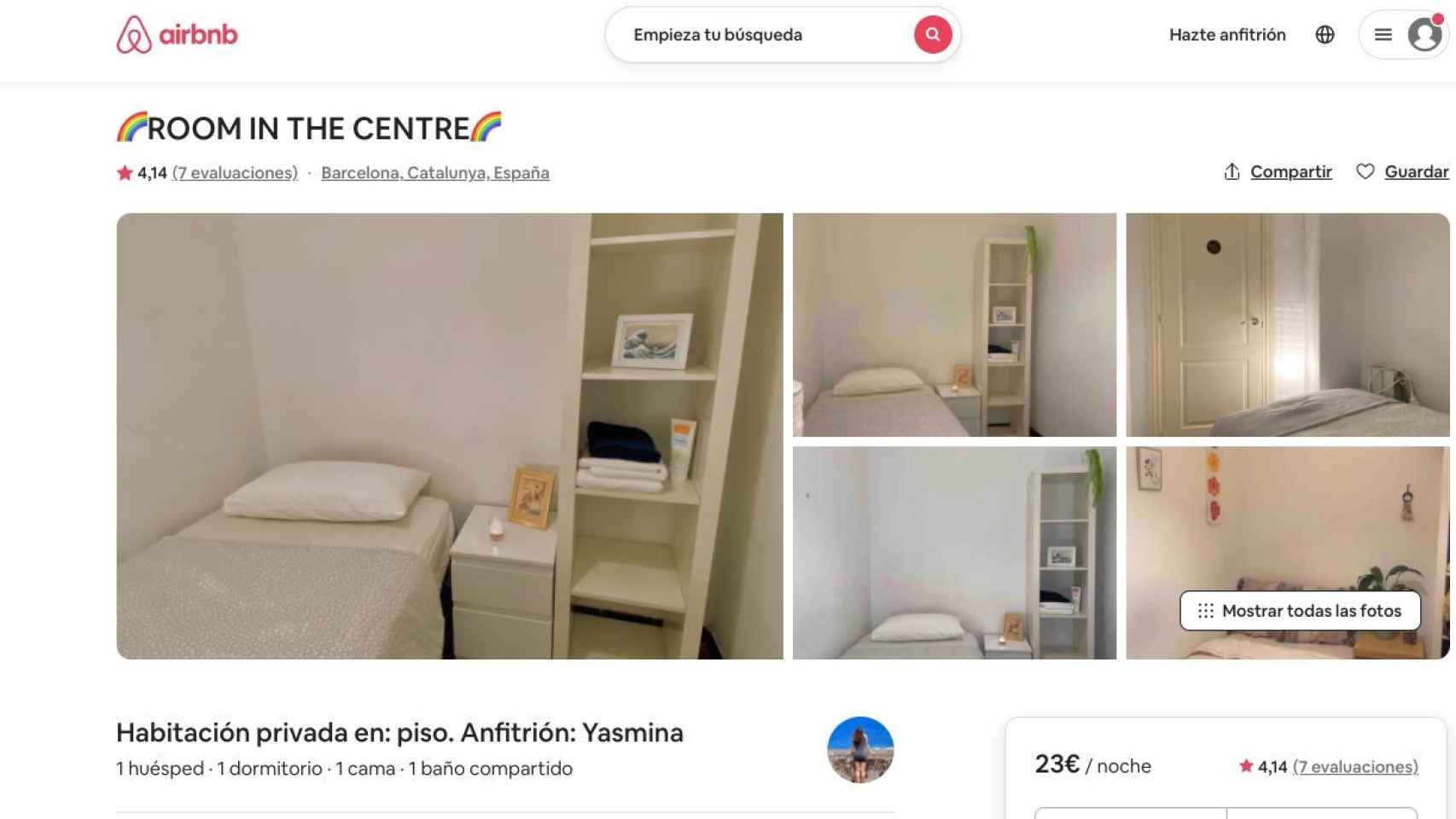 Anuncio del piso turístico ilegal anunciado en el portal de airbnb / AIRBNB