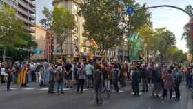 La Diagonal cortada, este viernes, para protestar por el arresto de Puigdemont / TWITTER JORDI CUIXART