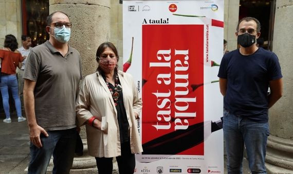 Fermin Villar, Roser Torras y Jordi Rabassa, en la presentación del 'Tast a la Rambla' / CEDIDA