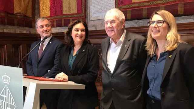 Ada Colau, Jaume Collboni, Ernest Maragall  y Elsa Artadi, en enero de 2020 / EUROPA PRESS