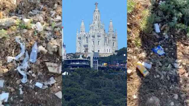 La montaña del Tibidabo y la basura del bosque en un montaje de 'Metrópoli'