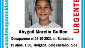 Abygail Marelin Guillen, la menor desaparecida en Barcelona / SOS DESAPARECIDOS