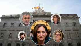 Fotomontaje con algunos de los políticos que batallan por la alcaldía de Barcelona / METRÓPOLI