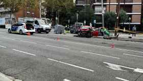 Accidente entre las calles via Augusta y General Mitre de Barcelona / TWITTER - @jvehils