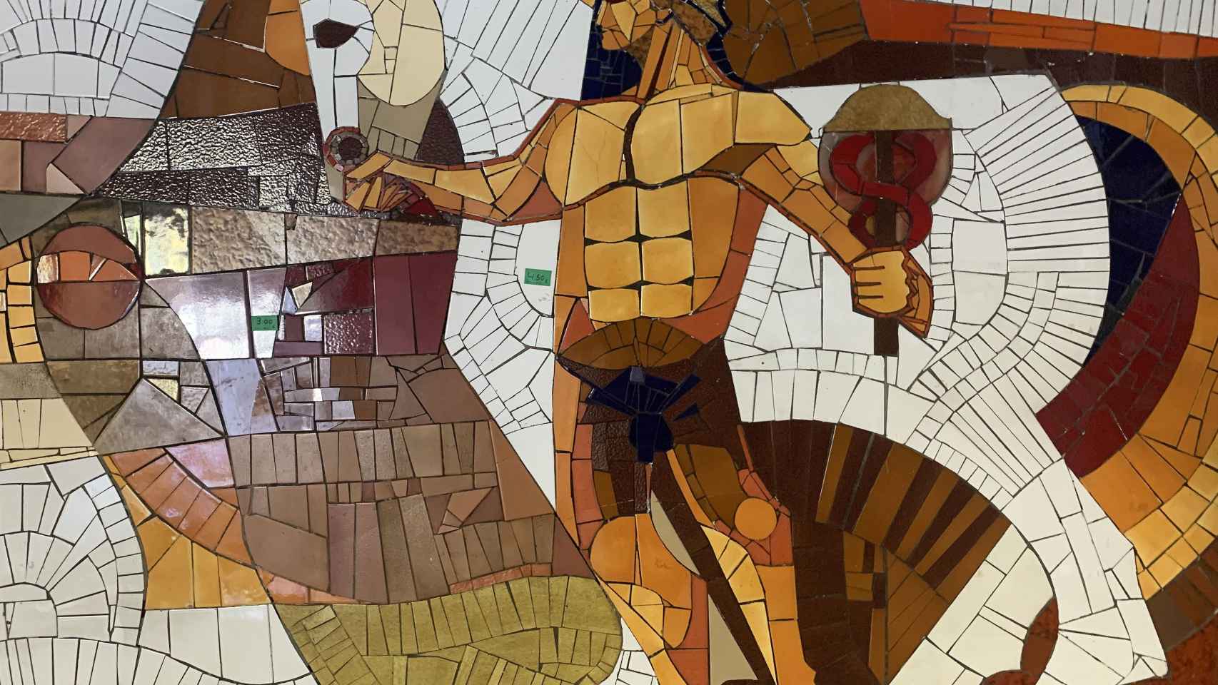Unas obras destapan un mosaico oculto en Barcelona / TWITTER - @bcnsingular