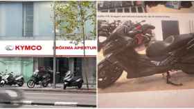 La moto siniestrada de Víctor Milone (derecha) y un concesionario de Kymko (izquierda) / METRÓPOLI