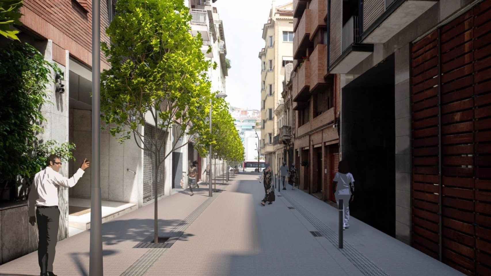 Así quedará la calle Ballester según una recreación digital del Ayuntamiento / AYUNTAMIENTO DE BARCELONA
