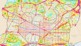 Mapa de las calles más y menos contaminadas de Barcelona / AYUNTAMIENTO DE BARCELONA