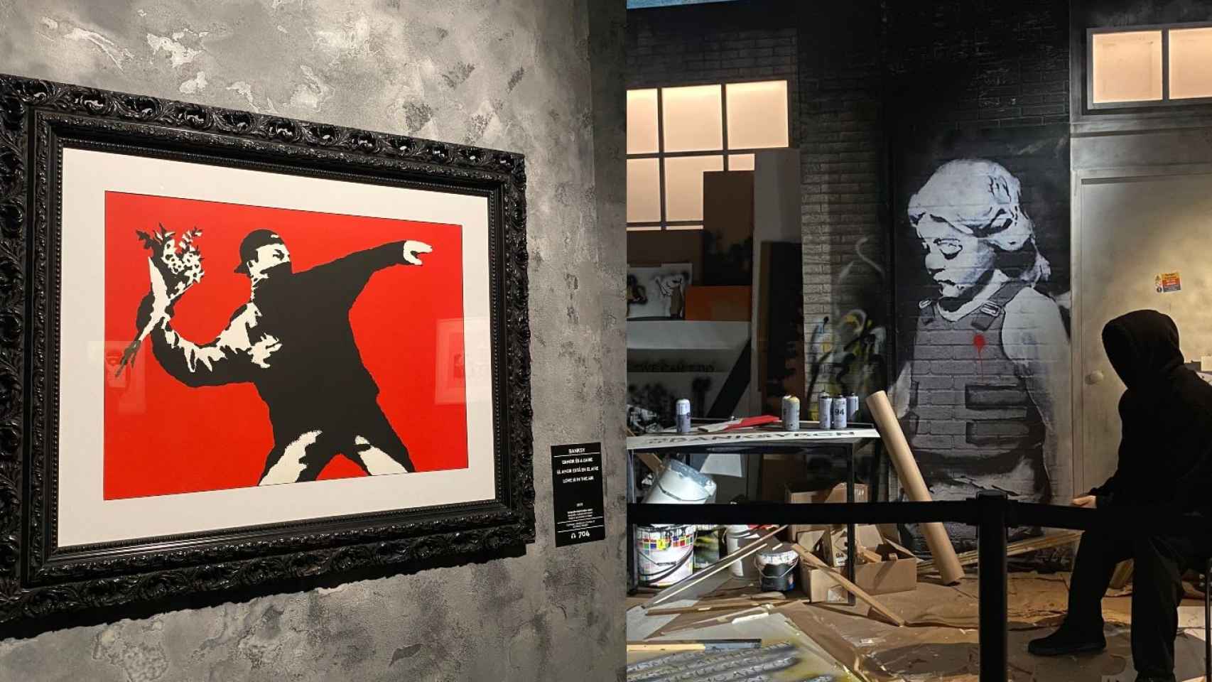Obras expuestas en la nueva exposición de Banksy en Barcelona / METRÓPOLI