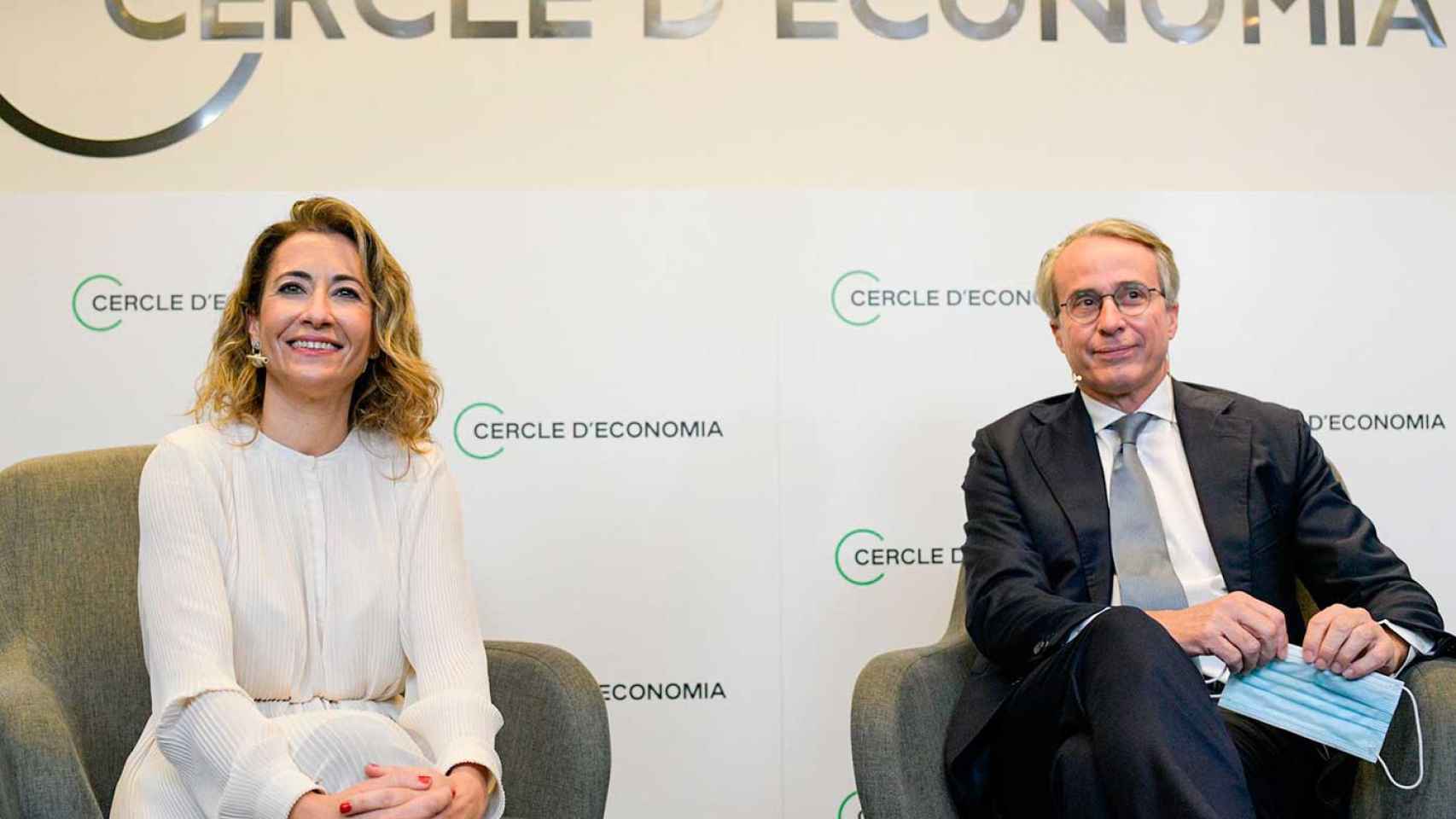 La ministra Raquel Sánchez y el presidente del Círculo de Economía, Javier Faus / CdE