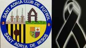 El lazo negro que el Sant Adrià Club de Fútbol ha puesto en sus redes sociales en honor a Valentín Moreno / TWITTER