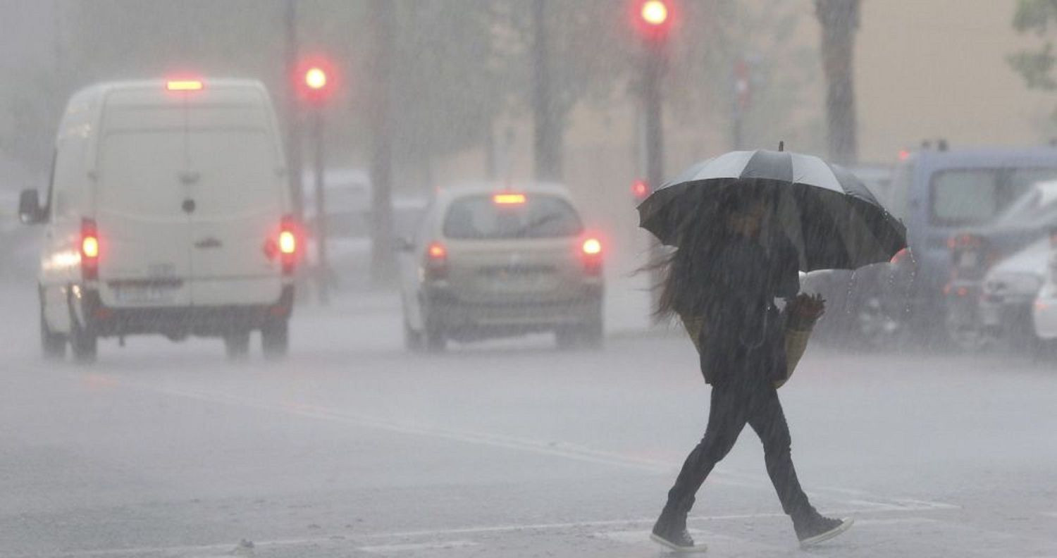 Una mujer se protege de la lluvia bajo un paraguas / EFE