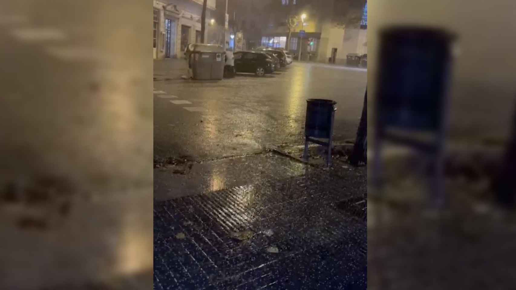 Captura de pantalla del vídeo de la lluvia de granizo en Barcelona / METRÓPOLI