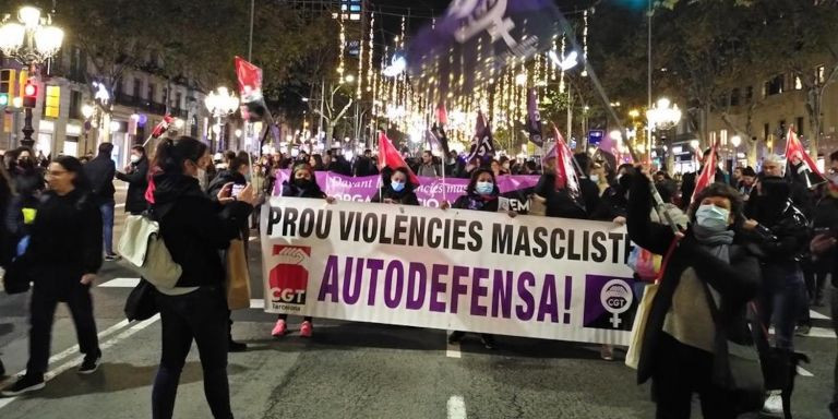 Manifestación contra la violencia machista en el centro de Barcelona / REDES SOCIALES
