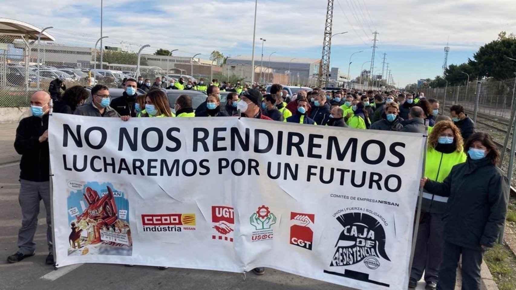 Trabajadores de Nissan se manifiestan este miércoles en la Zona Franca de Barcelona / EUROPA PRESS