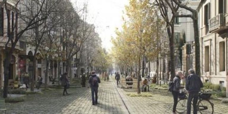 Imagen futura de la calle de Consell de Cent que será transformada como superilla / AYUNTAMIENTO DE BARCELONA