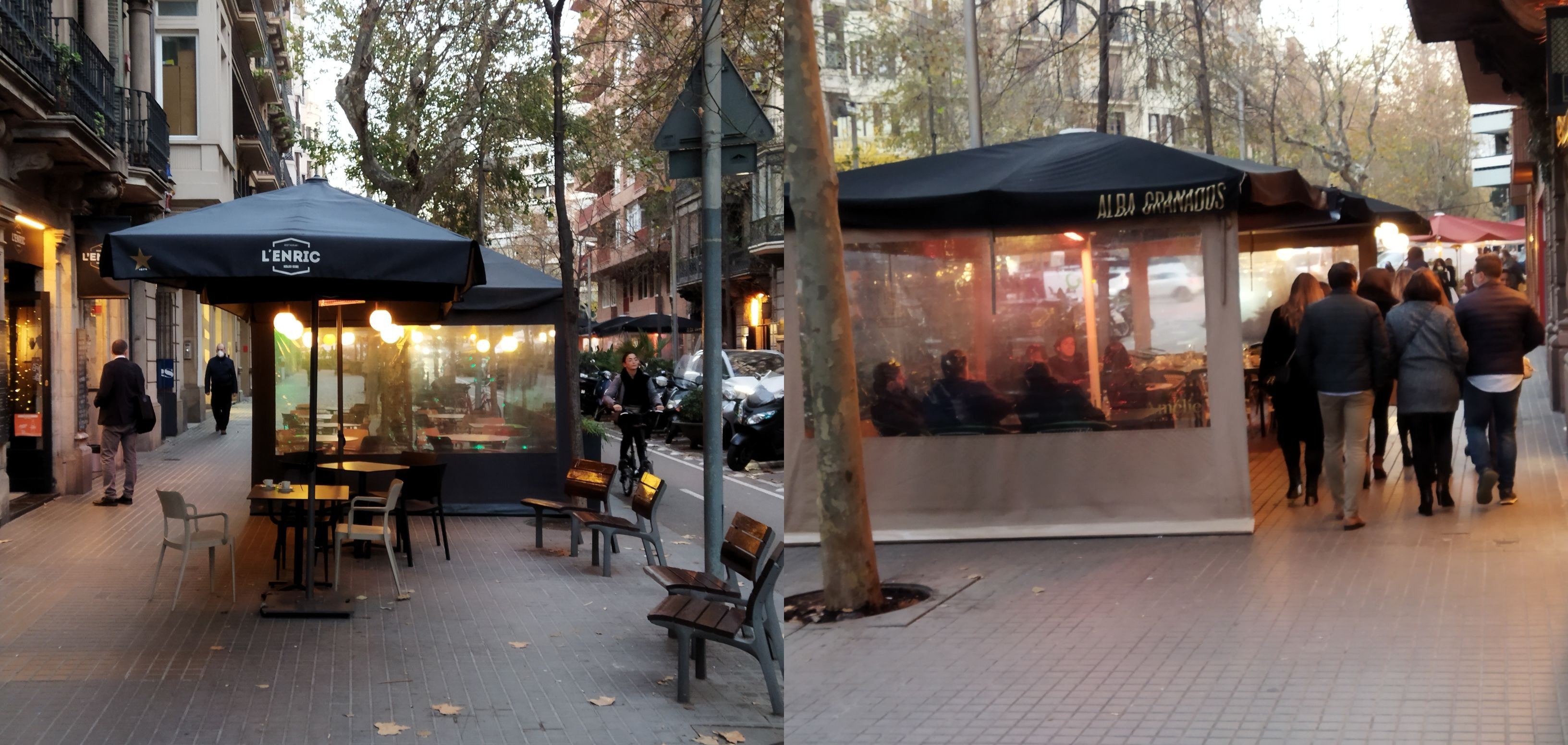 Dos terrazas de la calle de Enric Granados / METRÓPOLI - JORDI SUBIRANA