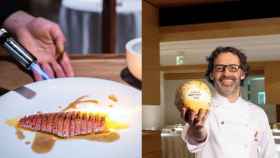 Fotomontaje del restaurante Hosip, su plato estrella y su chef, Oriol Ivern / METRÓPOLI