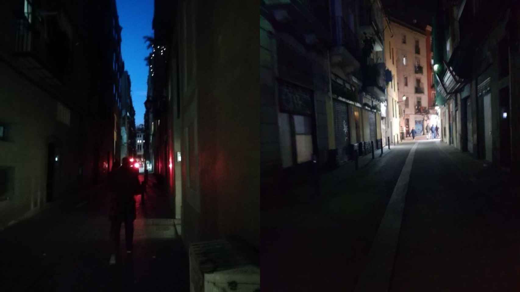 Calles del distrito de Ciutat Vella de Barcelona, que se quedaron sin luz por una avería de Endesa en enero / TWITTER