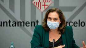 La alcaldesa de Barcelona, Ada Colau, durante una rueda de prensa / EUROPA PRESS