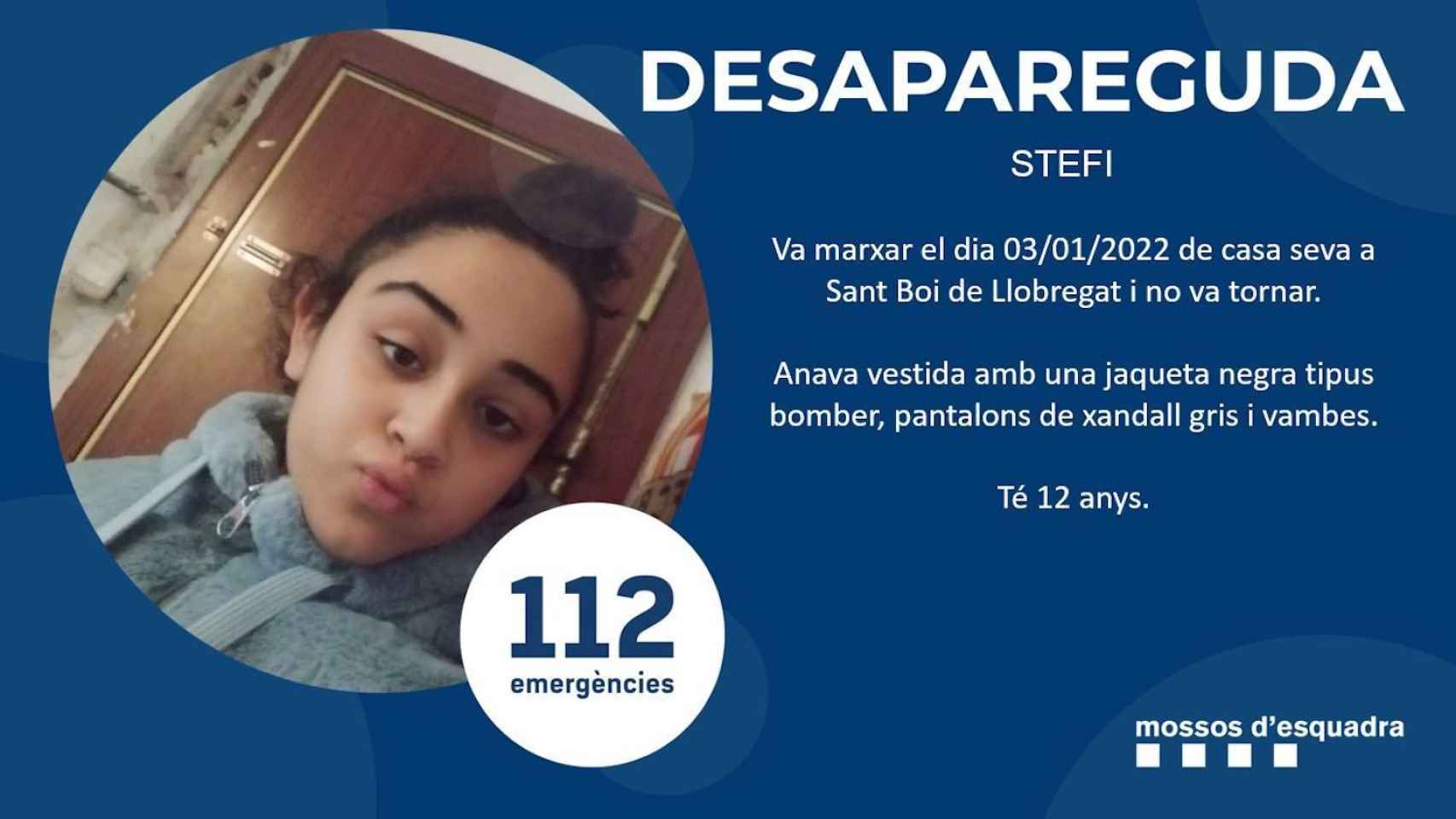 Stefi, la niña de 12 años desaparecida / MOSSOS D'ESQUADRA
