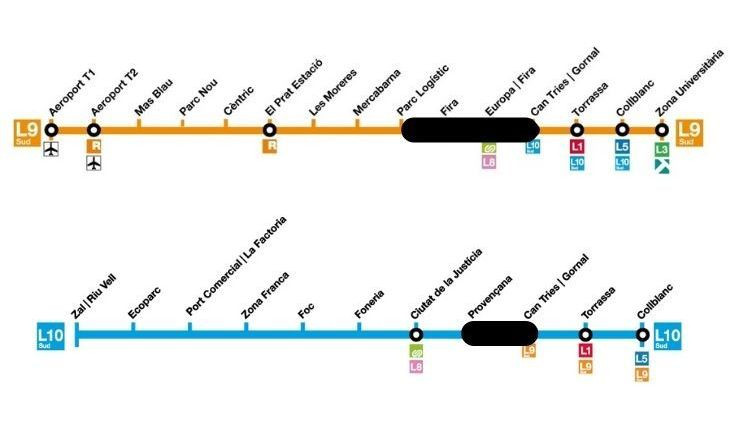 Afectaciones en la L9 y la L10 sud del metro de Barcelona / TMB