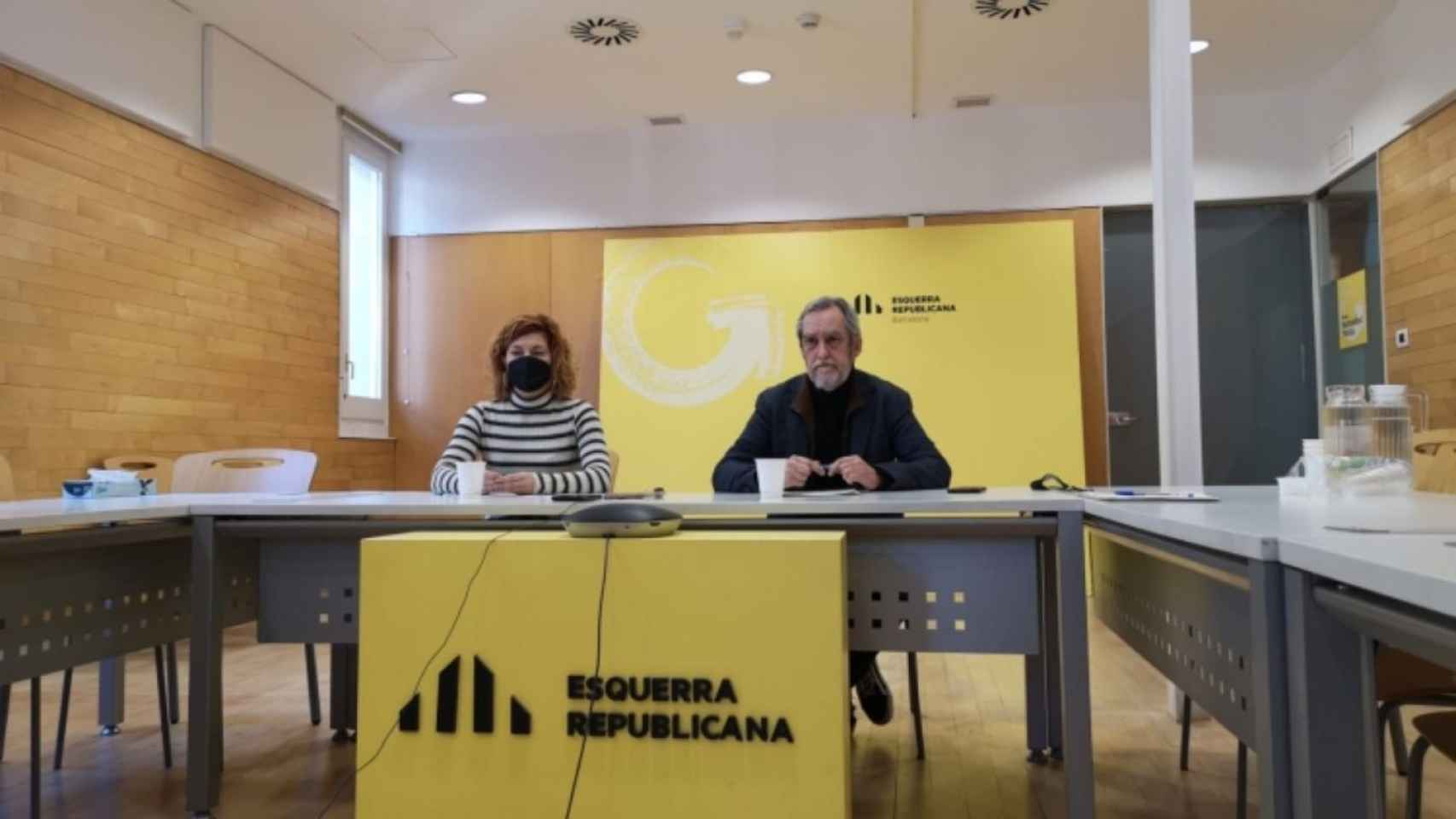 Elisenda Alamany y Jordi Coronas (ERC) este lunes / ERC