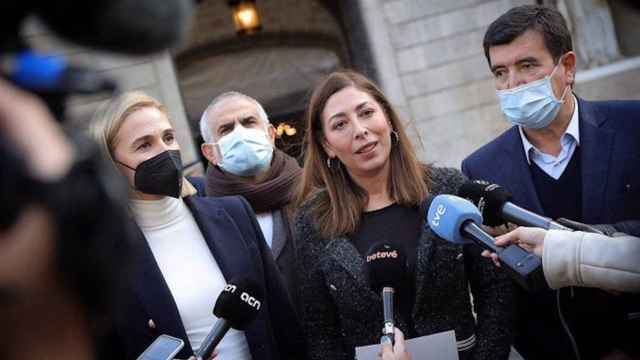 Mariluz Guilarte, presidenta de Ciutadans en el Ayuntamiento de Barcelona, en una rueda de prensa / EUROPA PRESS