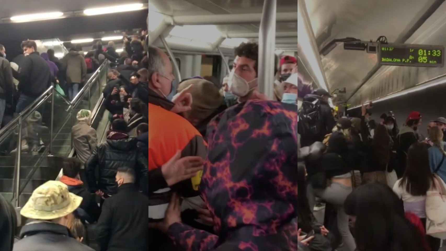Jóvenes montan 'raves' multitudinarias en el metro de Barcelona
