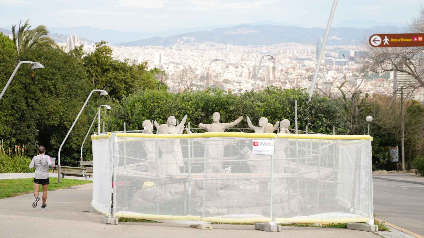 El monumento a la sardana de Montjuïc, en reparación / AYUNTAMIENTO DE BARCELONA