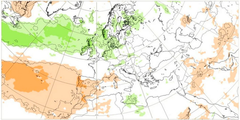 Pronóstico de precipitación para el mes de marzo / ECMWF