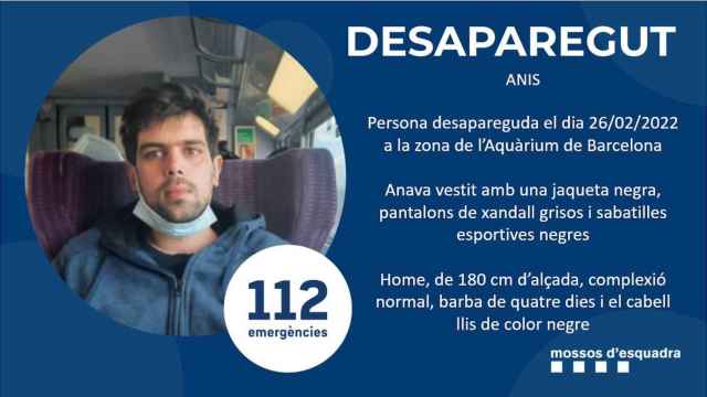 El cartel de los Mossos sobre la desaparición de Anis, que ya está sano y salvo / MOSSOS