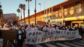 Manifestación de sanitarios frente al Hospital del Mar el pasado mes de enero / CGT SANIDAD BARCELONA
