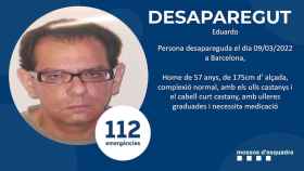 Cartel de información sobre Eduardo, el hombre desaparecido en Barcelona / MOSSOS D'ESQUADRA