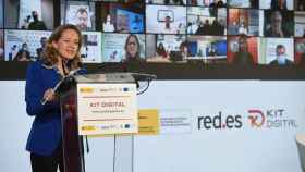 La vicepresidenta Nadia Calviño interviene en la presentación del Kit Digital en noviembre de 2021 / EUROPA PRESS