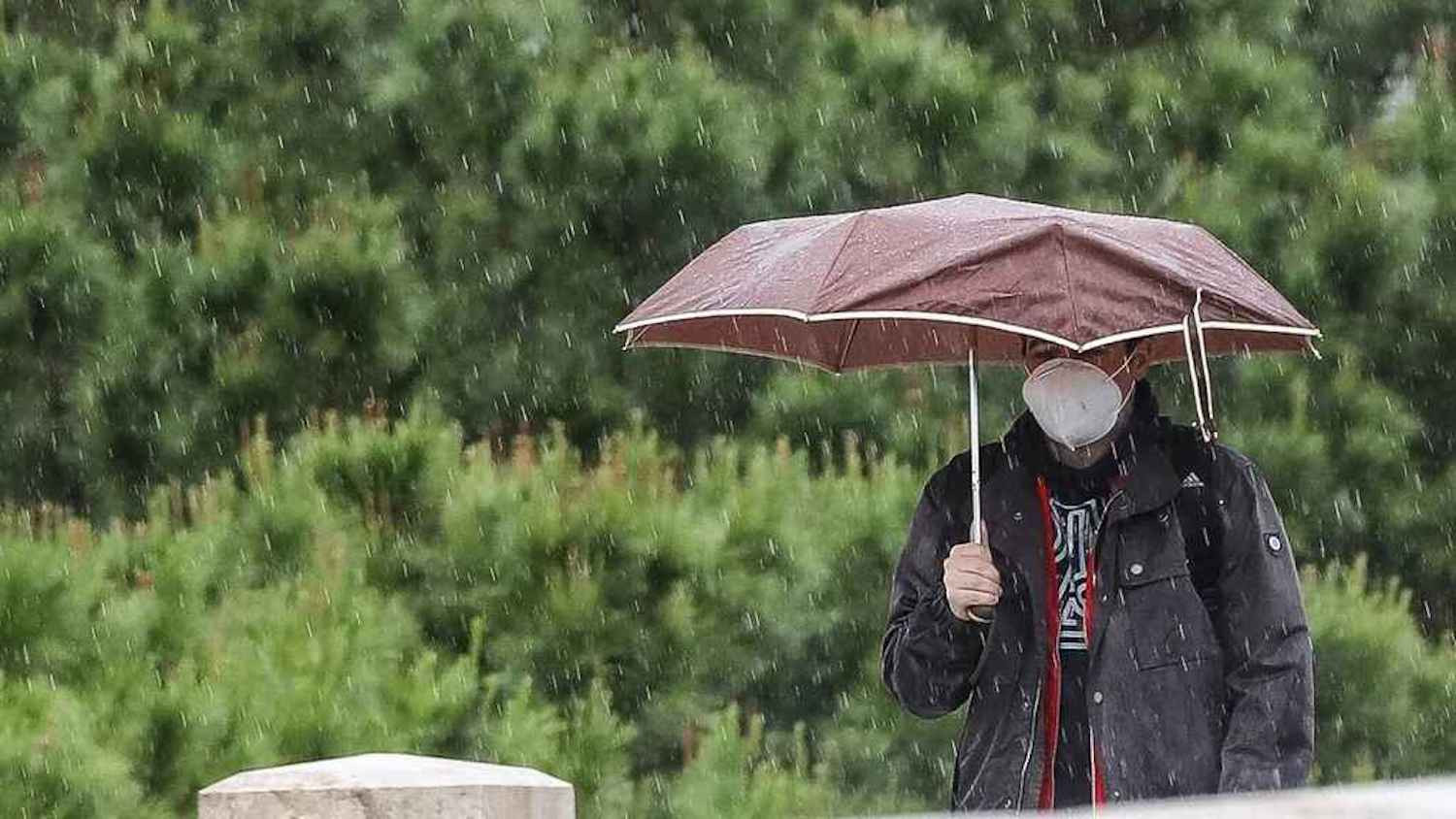 Un hombre se protege de la lluvia bajo un paraguas / EFE