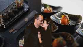 Fotomontaje de Risto y Laura Escanes con platos de su restaurante en Barcelona / METRÓPOLI-RRSS