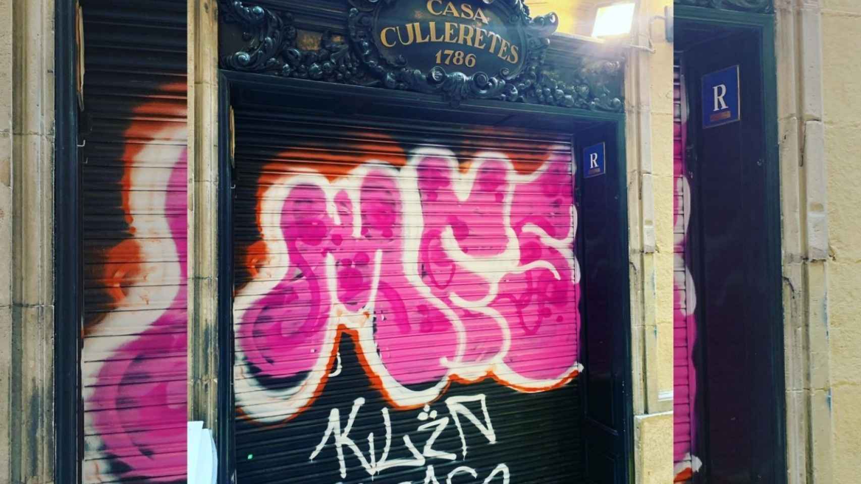 Ataque vandálico en Can Culleretes, el restaurante más antiguo de Barcelona / TWITTER