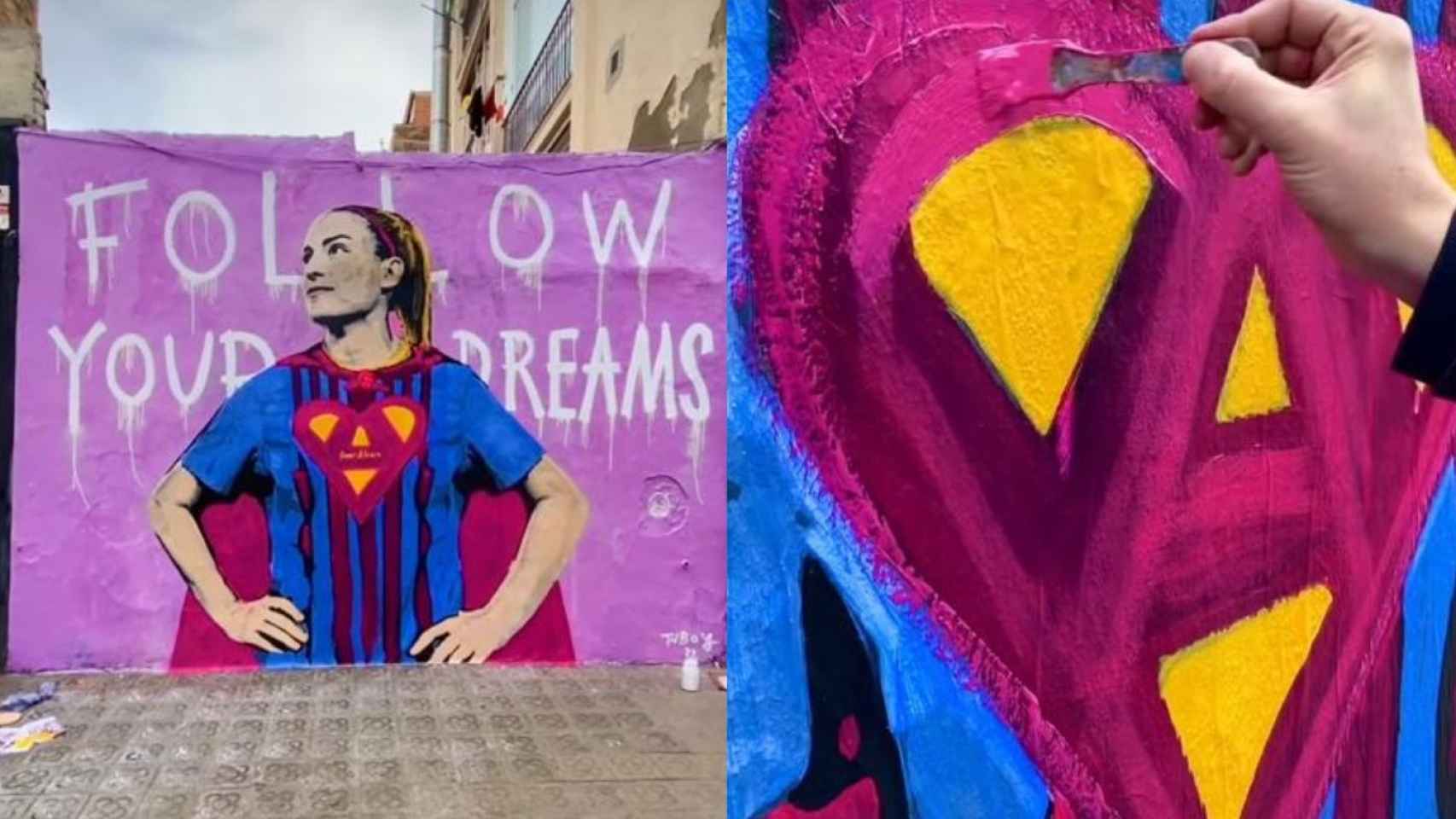 Mural de TVBoy dedicado a Alexia Putellas en Gràcia / INSTAGRAM